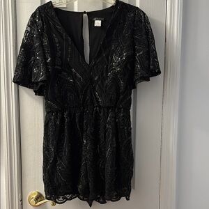 VENUS Black Sequin skort